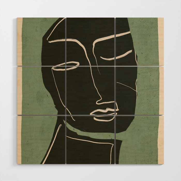 Minimal Abstract Art Face 2 Wood Wall Art Gallery Image 1