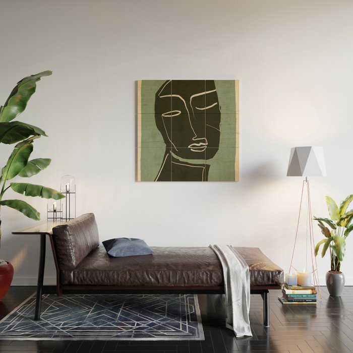 Minimal Abstract Art Face 2 Wood Wall Art Gallery Image 2