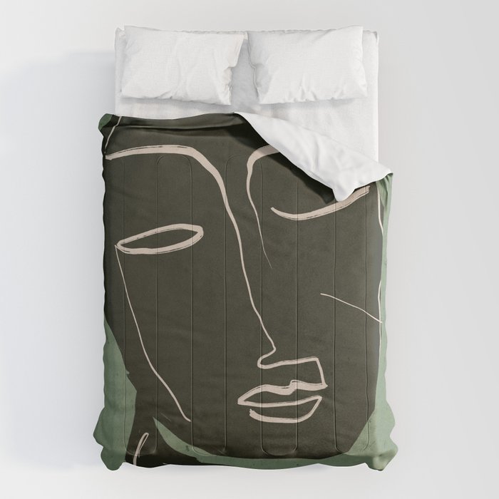 Minimal Abstract Art Face 2 Comforter Gallery Image 6