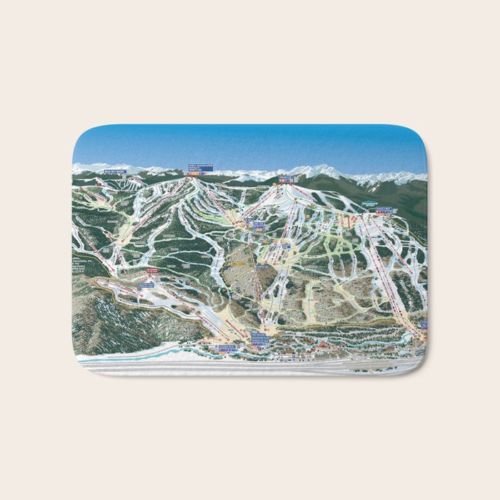 Vail Colorado Trail Map Ski Snowboard Resort Skier Gift Ideas Bath Mat Gallery Image 1