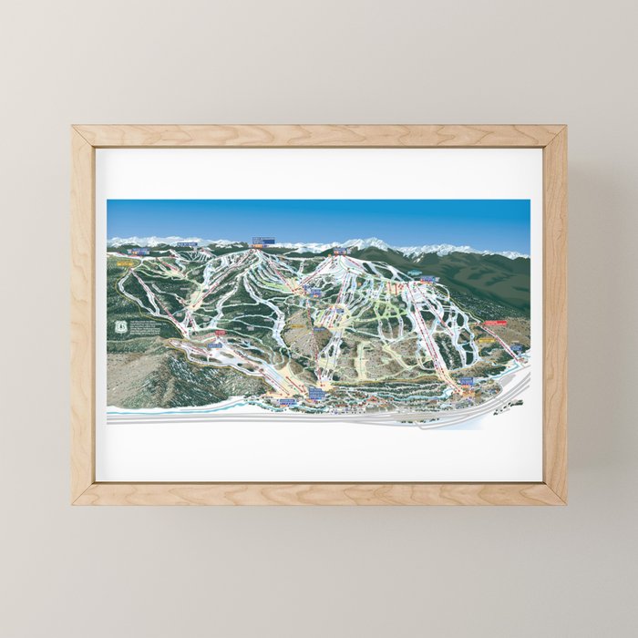Vail Colorado Trail Map Ski Snowboard Resort Skier Gift Ideas Mini Art Print Gallery Image 1