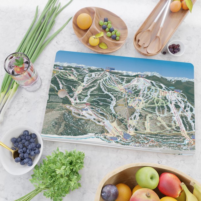 Vail Colorado Trail Map Ski Snowboard Resort Skier Gift Ideas Cutting Board Gallery Image 2