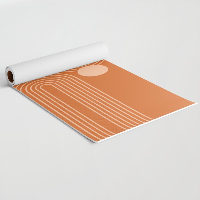 Mid Century Modern Geometric 194 in Orange Shades Yoga Mat Gallery Image 2