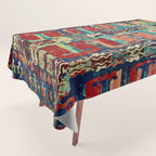 Karakecili Turkish Antique Kilim Flatweave Rug Pattern Tablecloth Gallery Image 1