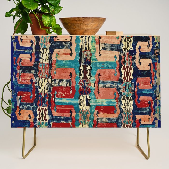 Karakecili Turkish Antique Kilim Flatweave Rug Pattern Credenza Gallery Image 1