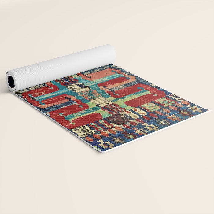 Karakecili Turkish Antique Kilim Flatweave Rug Pattern Yoga Mat Gallery Image 2