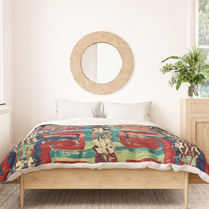 Karakecili Turkish Antique Kilim Flatweave Rug Pattern Duvet Cover Gallery Image 3