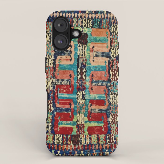 Karakecili Turkish Antique Kilim Flatweave Rug Pattern iPhone Case Gallery Image 1