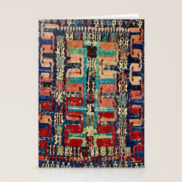Karakecili Turkish Antique Kilim Flatweave Rug Pattern Stationery Card Gallery Image 2