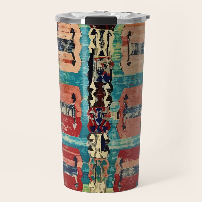 Karakecili Turkish Antique Kilim Flatweave Rug Pattern Travel Mug Gallery Image 1