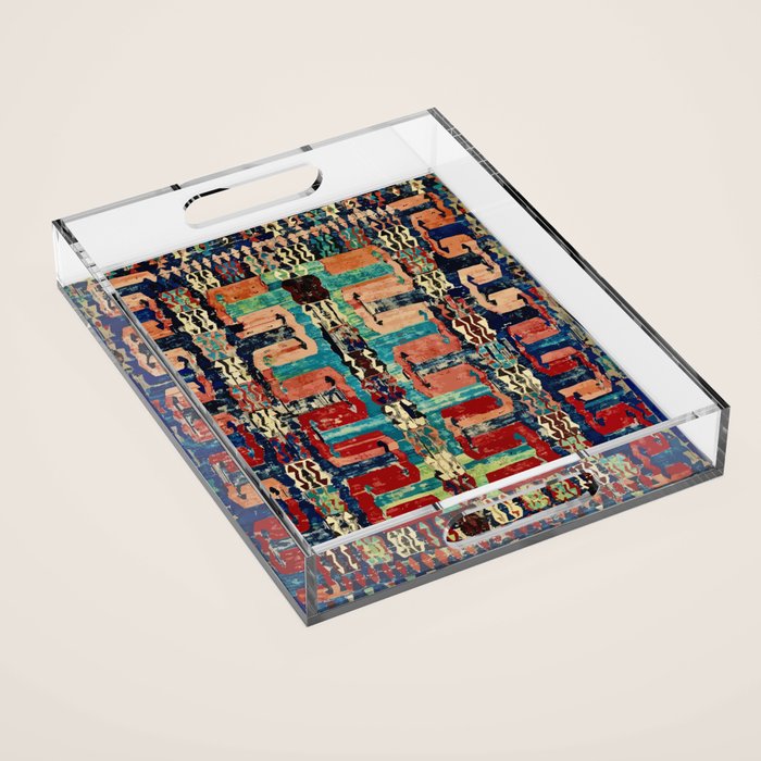 Karakecili Turkish Antique Kilim Flatweave Rug Pattern Acrylic Tray Gallery Image 1