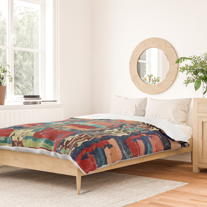 Karakecili Turkish Antique Kilim Flatweave Rug Pattern Duvet Cover Gallery Image 2