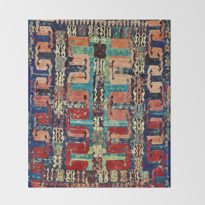 Karakecili Turkish Antique Kilim Flatweave Rug Pattern Throw Blanket Gallery Image 2