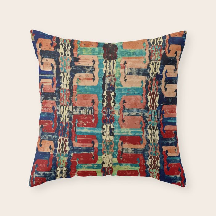 Karakecili Turkish Antique Kilim Flatweave Rug Pattern Throw Pillow Gallery Image 6
