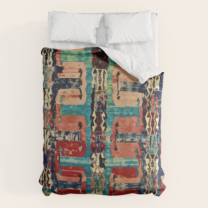Karakecili Turkish Antique Kilim Flatweave Rug Pattern Duvet Cover Gallery Image 1