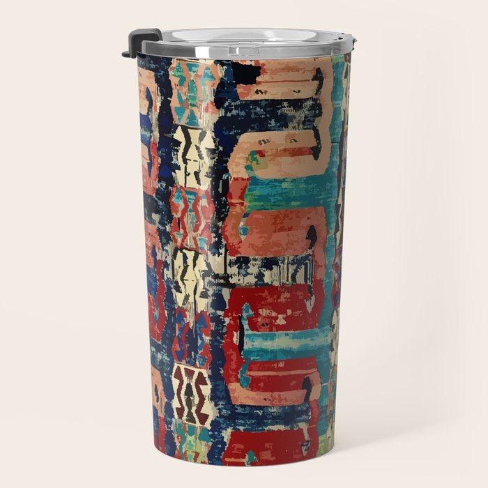 Karakecili Turkish Antique Kilim Flatweave Rug Pattern Travel Mug Gallery Image 3