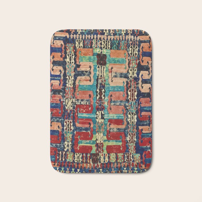 Karakecili Turkish Antique Kilim Flatweave Rug Pattern Bath Mat Gallery Image 1