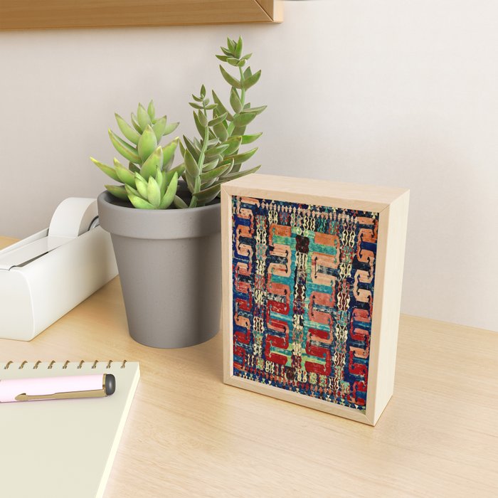Karakecili Turkish Antique Kilim Flatweave Rug Pattern Mini Art Print Gallery Image 2