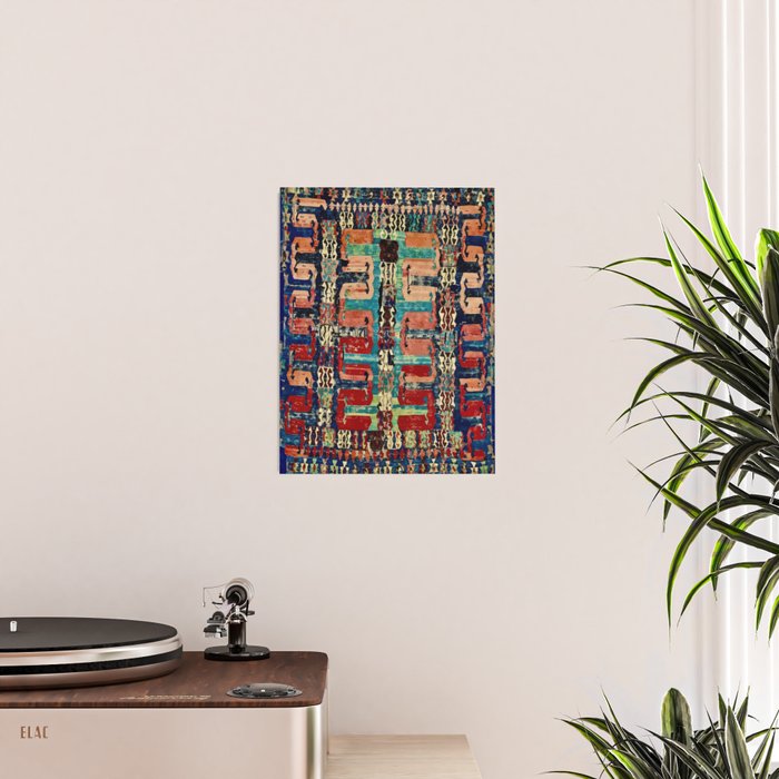Karakecili Turkish Antique Kilim Flatweave Rug Pattern Poster Gallery Image 2