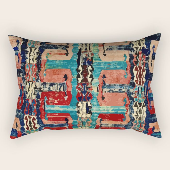 Karakecili Turkish Antique Kilim Flatweave Rug Pattern Rectangular Pillow Gallery Image 2