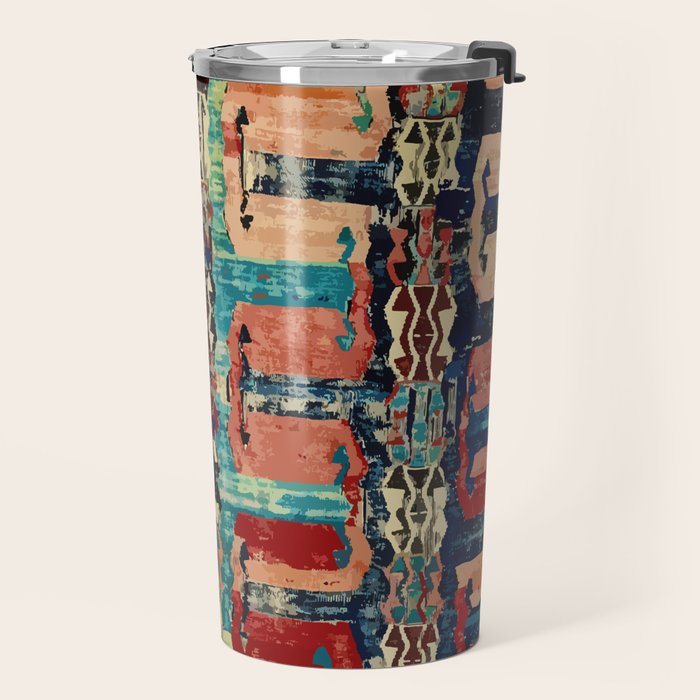 Karakecili Turkish Antique Kilim Flatweave Rug Pattern Travel Mug Gallery Image 2