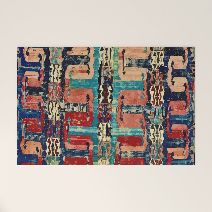 Karakecili Turkish Antique Kilim Flatweave Rug Pattern Welcome Mat Gallery Image 1