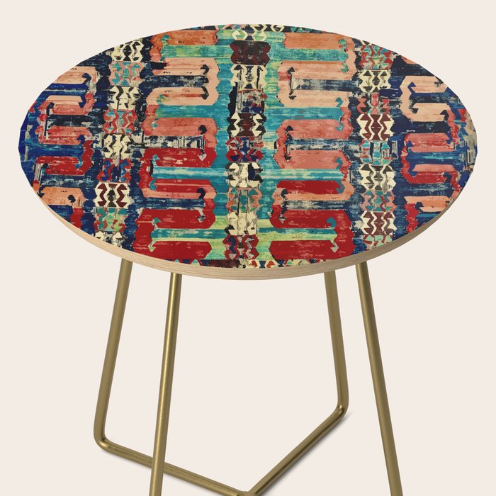 Karakecili Turkish Antique Kilim Flatweave Rug Pattern Side Table Gallery Image 2