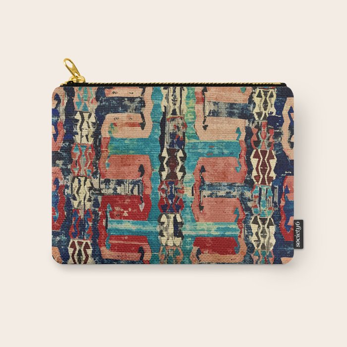 Karakecili Turkish Antique Kilim Flatweave Rug Pattern Carry All Pouch Gallery Image 1
