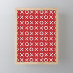 kisses and hugs // white on red Mini Art Print Gallery Image 1