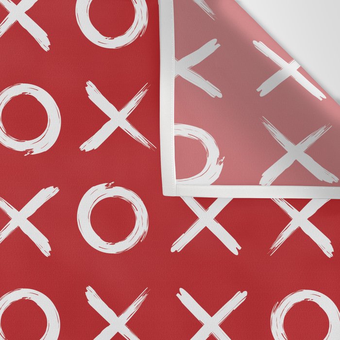 kisses and hugs // white on red Wall Tapestry Gallery Image 3
