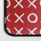 kisses and hugs // white on red Laptop Sleeve Gallery Image 3