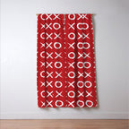 kisses and hugs // white on red Window Curtain Gallery Image 3