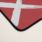 kisses and hugs // white on red Desk Mat Gallery Image 4