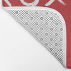 kisses and hugs // white on red Bath Mat Gallery Image 2