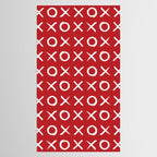 kisses and hugs // white on red Tablecloth Gallery Image 2