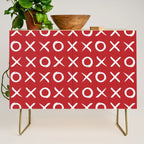 kisses and hugs // white on red Credenza Gallery Image 1