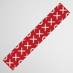 kisses and hugs // white on red Table Runner Gallery Image 3