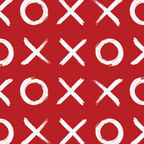 kisses and hugs // white on red Coffee Mug Gallery Image 2