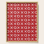 kisses and hugs // white on red Serving Tray Gallery Image 1