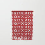 kisses and hugs // white on red Wall Hanging Gallery Image 1