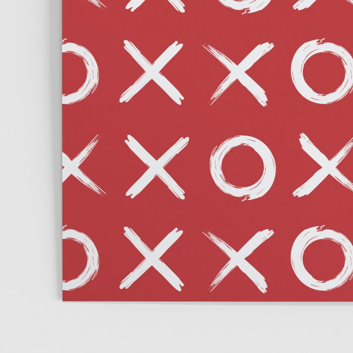 kisses and hugs // white on red Poster Gallery Image 3