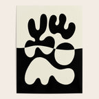 Mid Century Modern Organic Abstraction 235 Black and Ivory White Poster Gallery Image 4