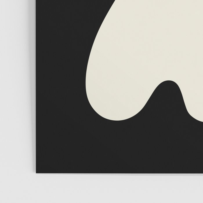 Mid Century Modern Organic Abstraction 235 Black and Ivory White Poster Gallery Image 3