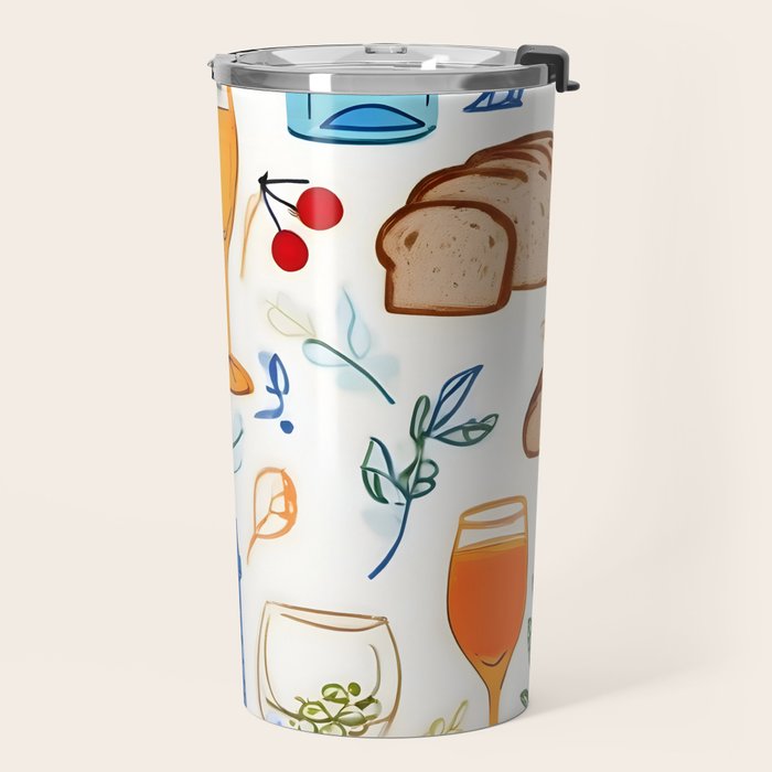 Paris Things, Travel Hand Drawn Doodles Sketch, Summer Vacation Colorful Bohemian Travel Mug Gallery Image 2