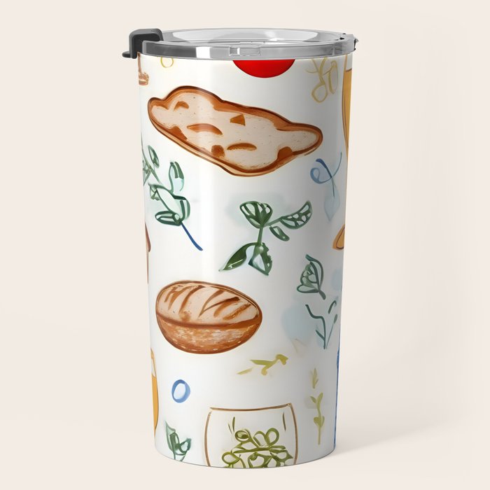 Paris Things, Travel Hand Drawn Doodles Sketch, Summer Vacation Colorful Bohemian Travel Mug Gallery Image 3
