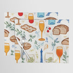 Paris Things, Travel Hand Drawn Doodles Sketch, Summer Vacation Colorful Bohemian Placemat Gallery Image 1