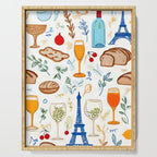 Paris Things, Travel Hand Drawn Doodles Sketch, Summer Vacation Colorful Bohemian Serving Tray Gallery Image 1
