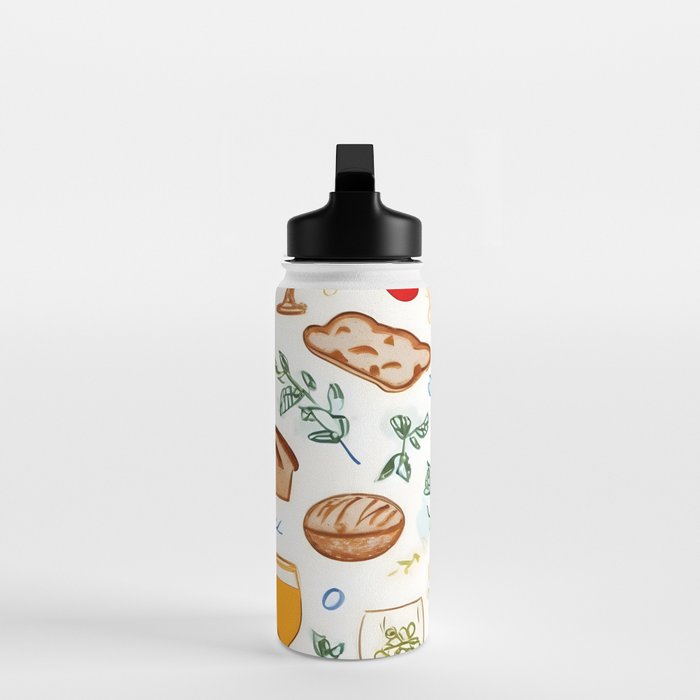 Paris Things, Travel Hand Drawn Doodles Sketch, Summer Vacation Colorful Bohemian Water Bottle Gallery Image 3