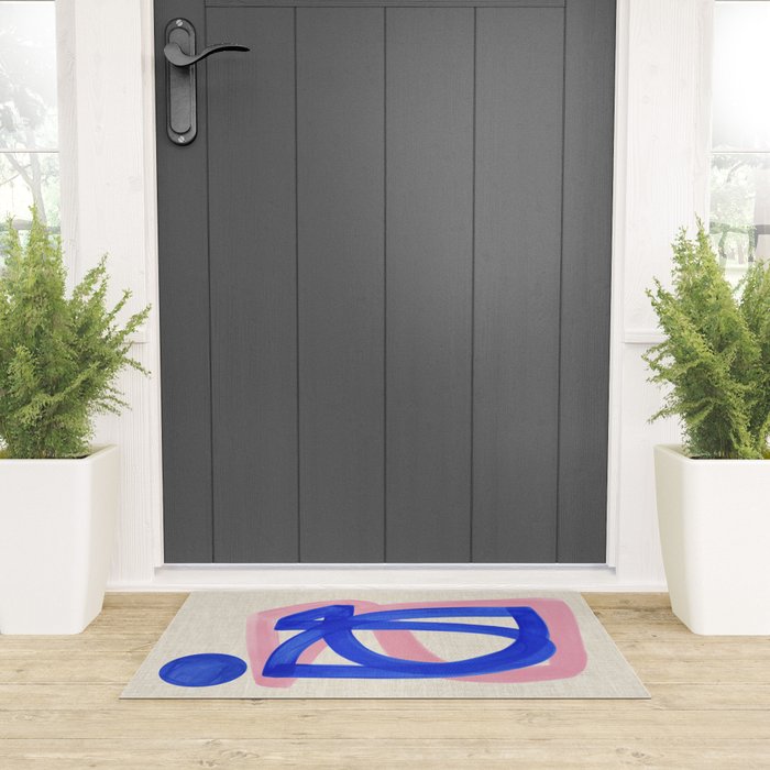 Blue Bow Welcome Mat Gallery Image 3