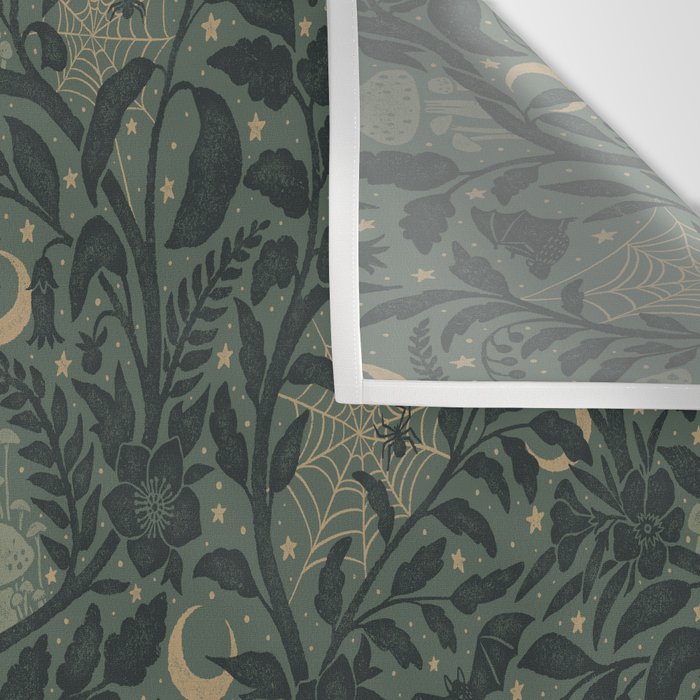 Mysterious Garden - moss green Wall Tapestry Gallery Image 3